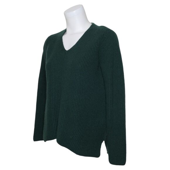 J. McLaughlin XS Cashmere Wool Blend V Neck Long Sleeve Knit Green Sweater EUC - Picture 6 of 9